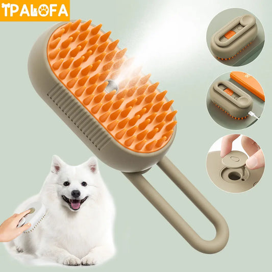 3-in-1 Electric Pet Grooming Brush, Hair Removal and Massage Tool for Dogs and Cats