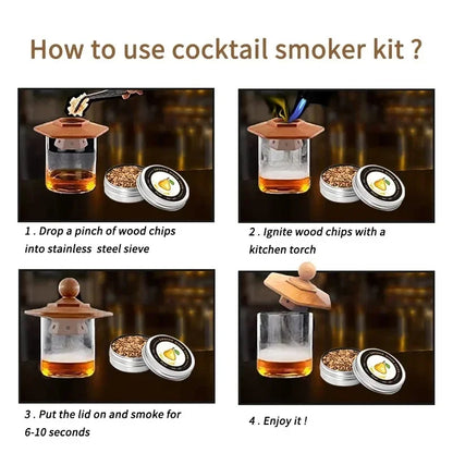 SMOKEVAULT™  Kit Premium de Defumação para Uísque e Coquetéis